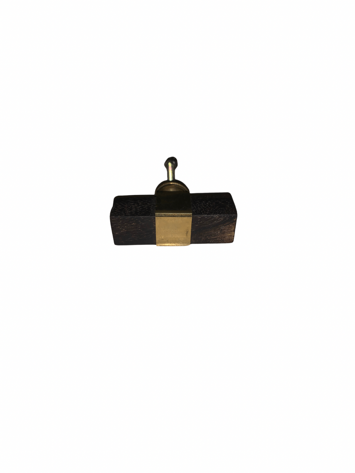 Square Deep Walnut Wooden & Brass T Bar Knobs