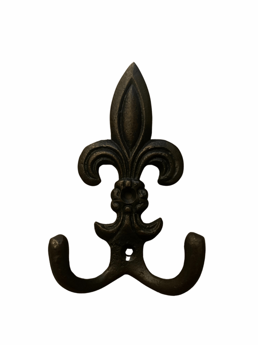 Bronze Fleur di Lis Double Wall Hook