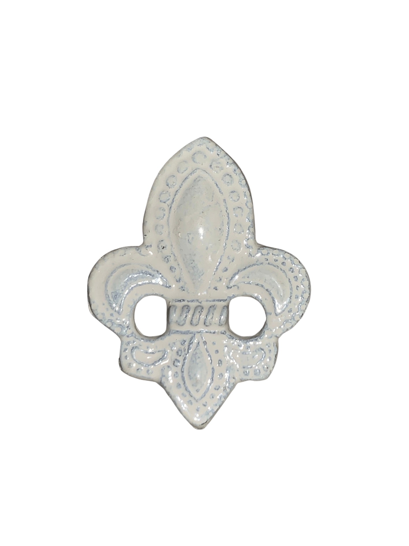 Fleur de Lis White Metal Knob
