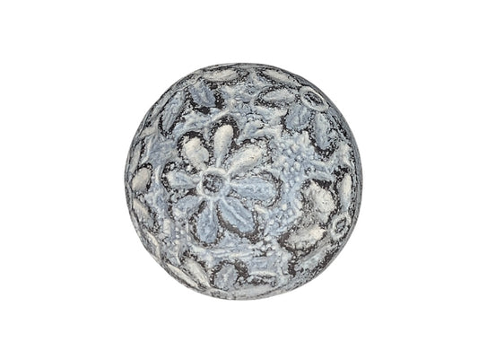 White Floral Metal Knob